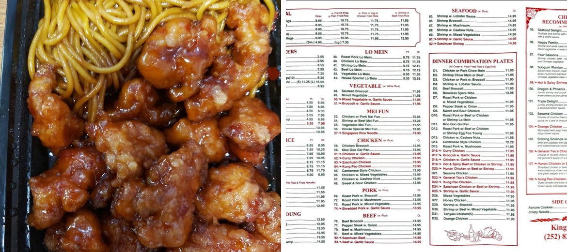 King Chef Menu